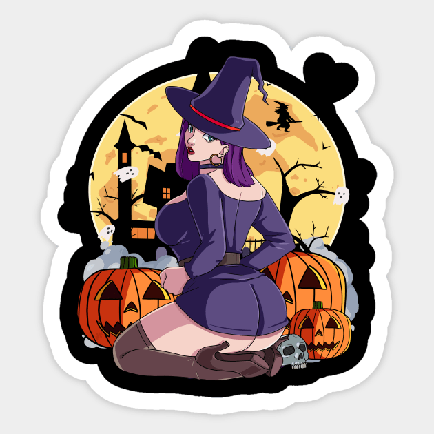 Sexy Witch Pumpkin Jack-O-Lantern Sticker by Noseking